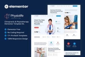 Physiolife – Chiropractic & Physiotherapy Elementor Template Kit