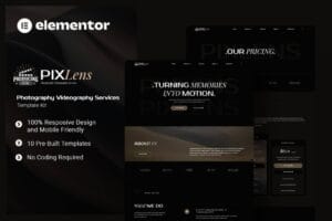 Pixlens – Photography Videography Services Elementor Template Kit