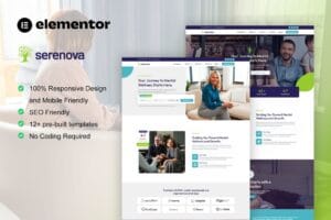 Serenova – Psychology & Mental Health Elementor Pro Template Kit