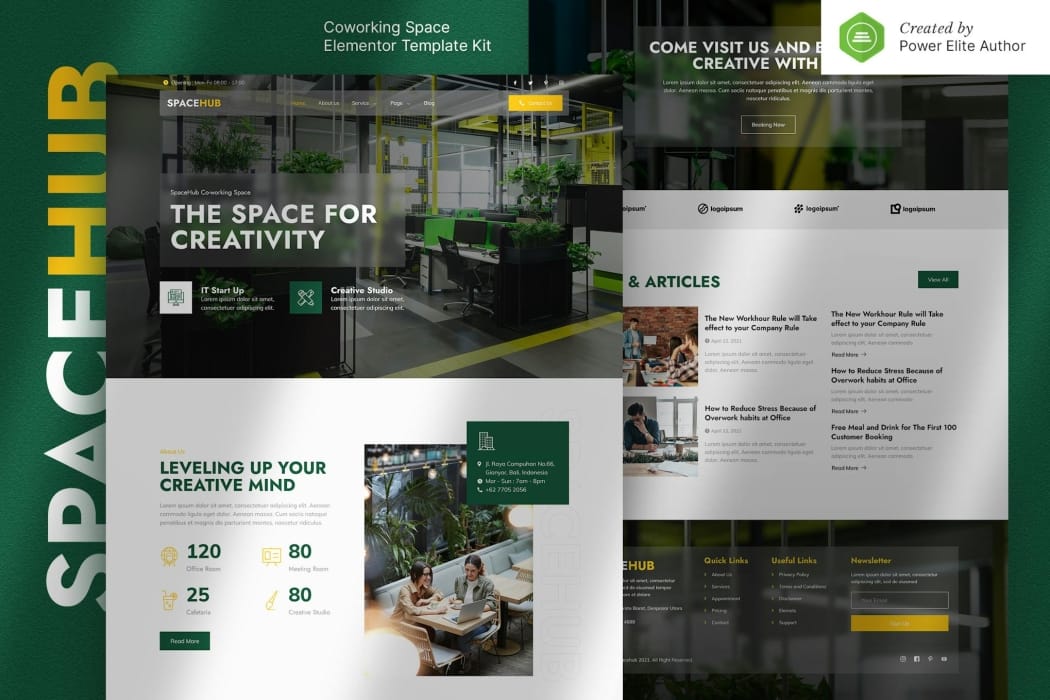 Spacehub – Coworking & Creative Space Elementor Template Kit Spacehub – Coworking & Creative Space Elementor Template Kit