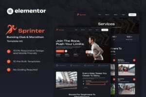 Sprinter – Running Club & Marathon Elementor Template Kit