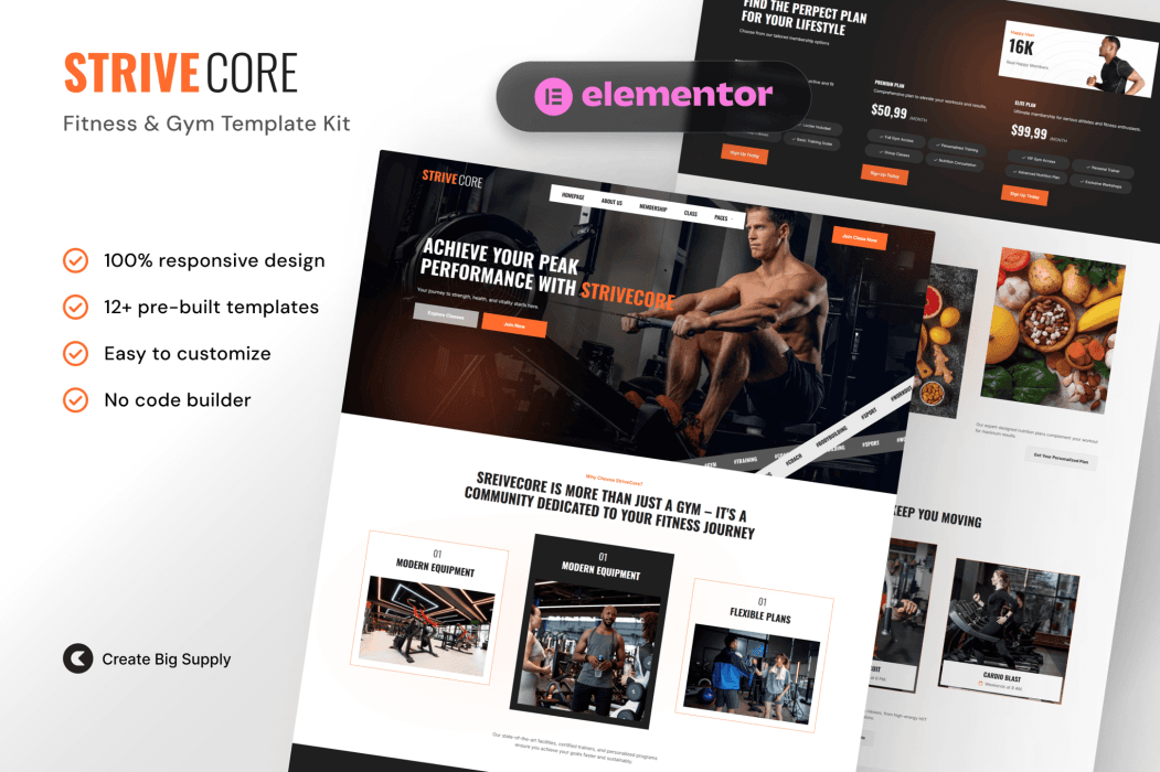 StriveCore – Fitness & Gym Elementor Template Kit StriveCore – Fitness & Gym Elementor Template Kit