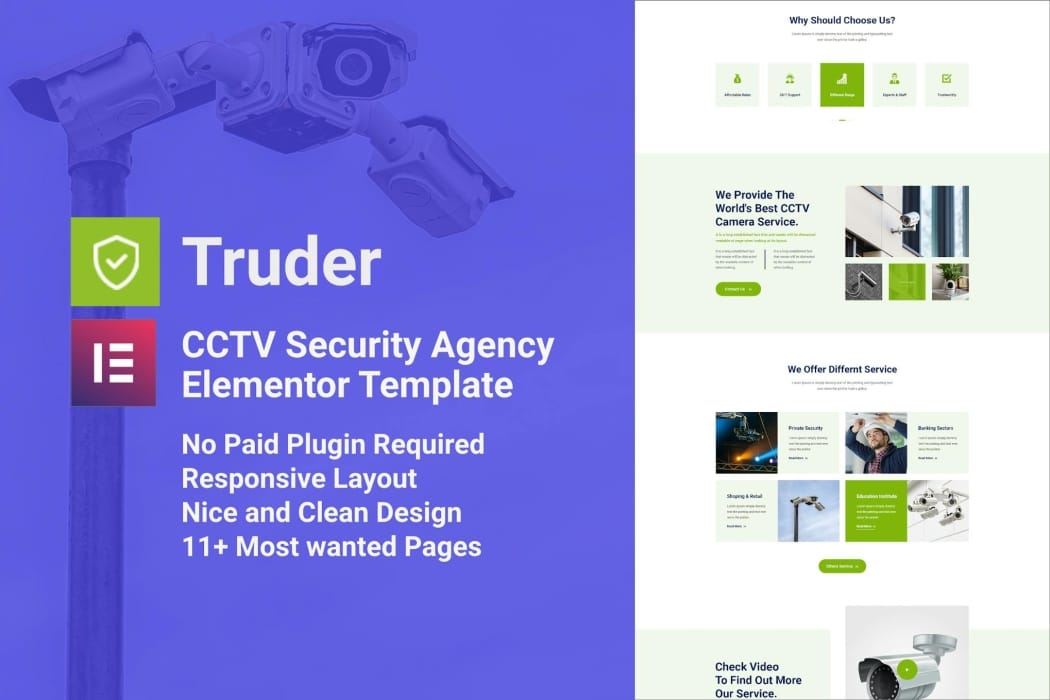 Truder – CCTV Security Service Elementor Template Kit Truder – CCTV Security Service Elementor Template Kit