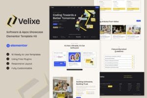 Velixe – Software & Apps Showcase Elementor Template Kit