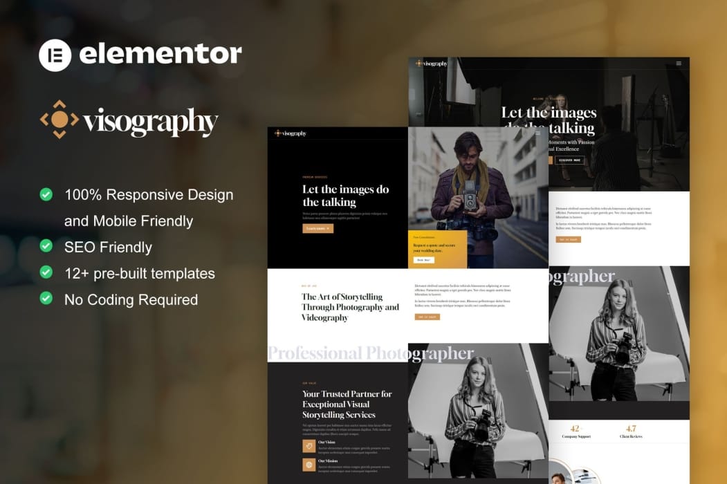 Visography – Photography & Portfolio Elementor Template Kit Visography – Photography & Portfolio Elementor Template Kit