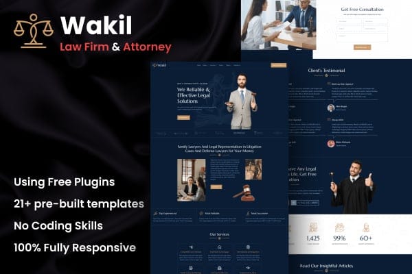 Wakil – Attorney Law Firm & Legal Services Elementor Template Kit Wakil – Attorney Law Firm & Legal Services Elementor Template Kit