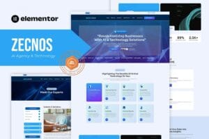 Zecnos – AI Agency & Technology Elementor Template Kit