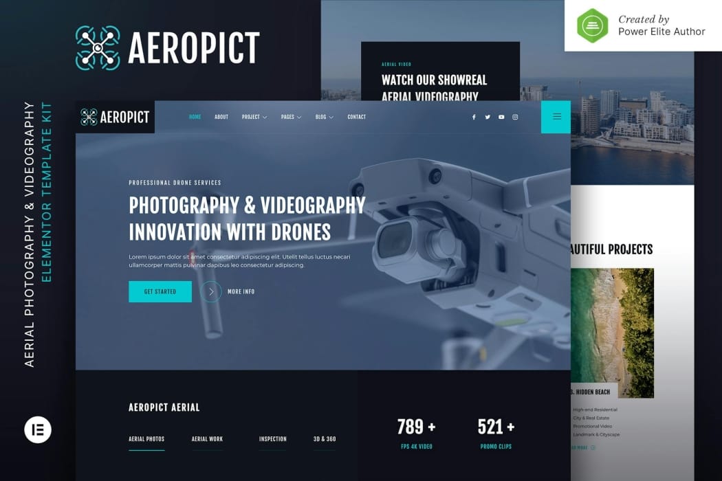 Aeropict – Drone Aerial Photography & Videography Elementor Template Kit Aeropict – Drone Aerial Photography & Videography Elementor Template Kit
