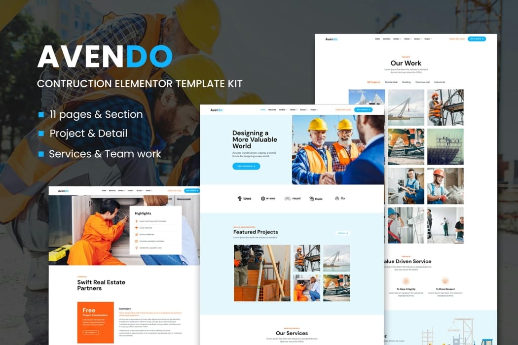 Avendo – Construction Elementor Template Kit Avendo – Construction Elementor Template Kit
