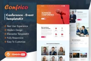 Confrico – Event & Conference Elementor Template Kit