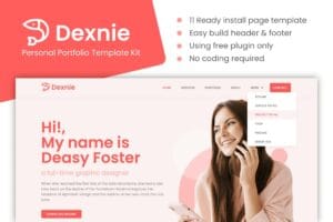 Dexnie – Personal Portfolio Elementor Template Kit