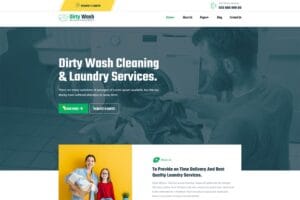 DirtyWash – Dry Cleaning & Laundry Service Elementor Template Kit