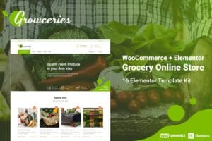 Growceries – Food & Grocery Store Elementor Template Kit