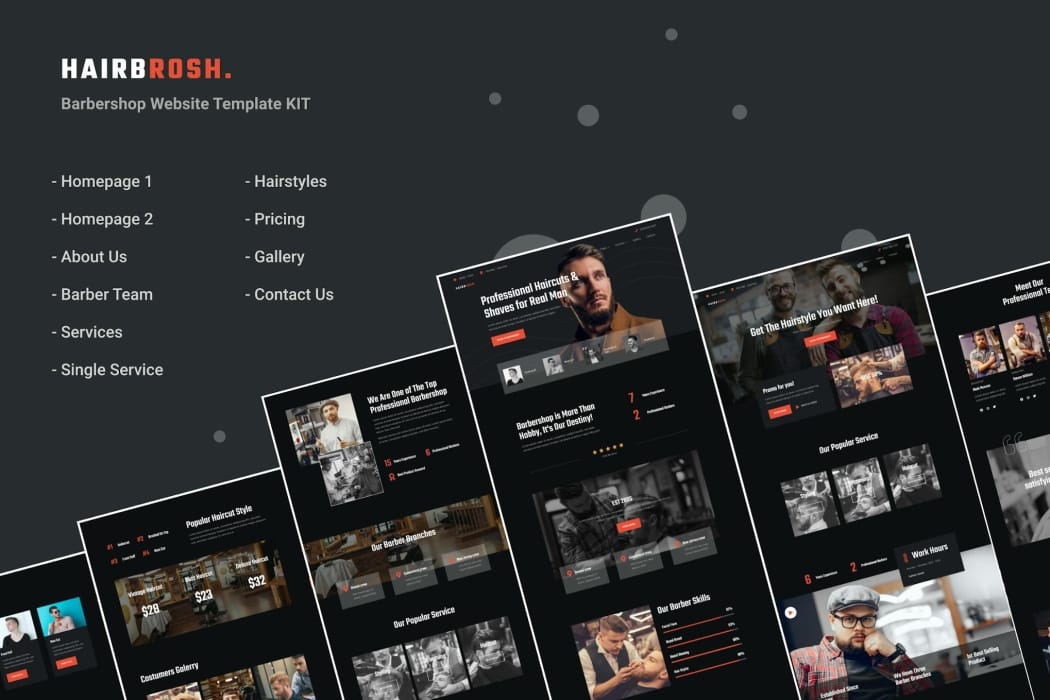 Hairbrosh – Barbershop & Hair Salon Elementor Template Kit Hairbrosh – Barbershop & Hair Salon Elementor Template Kit