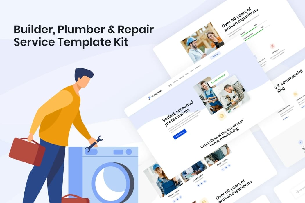Handyman Builder Plumber & Repair Service Elementor Template Kit Handyman | Builder Plumber & Repair Service Elementor Template Kit