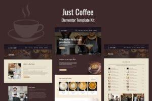 Justcoffee – Cafe and Coffee Elementor Template Kit