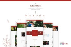 Kate & Steve – Wedding Invitation Elementor Pro Template Kit