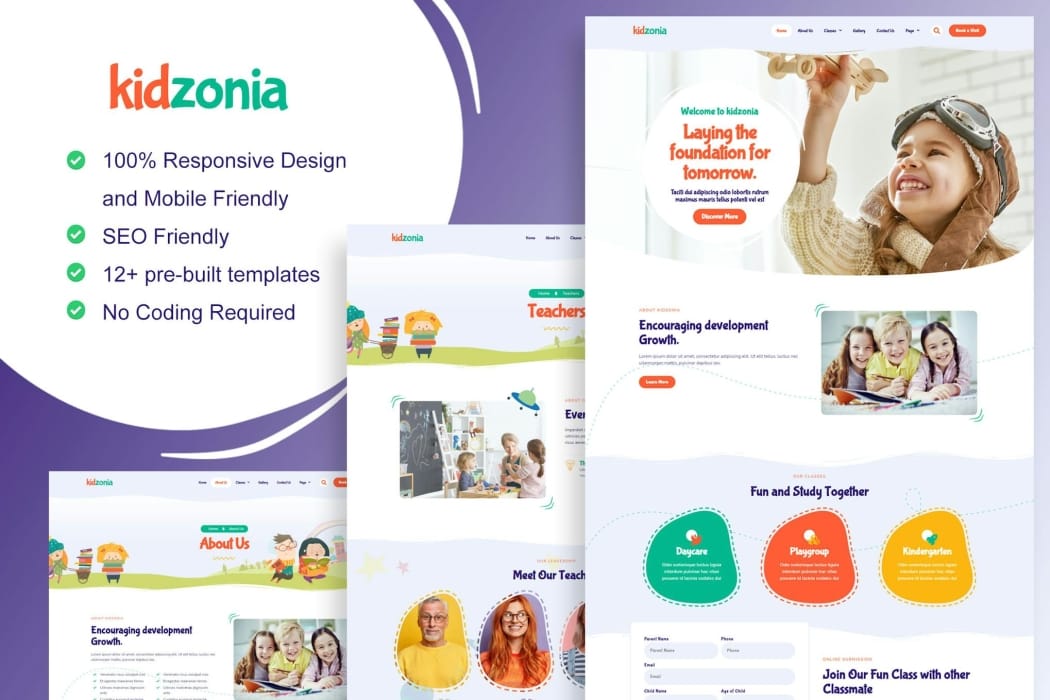 Kidzonia – Kindergarten & Child Care Elementor Template Kit Kidzonia – Kindergarten & Child Care Elementor Template Kit