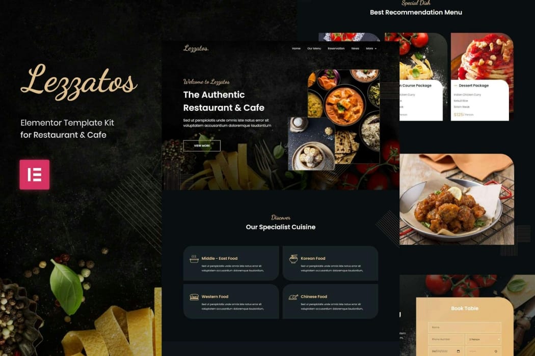 Lezzatos Restaurant & Cafe Elementor Template Kit Lezzatos | Restaurant & Cafe Elementor Template Kit