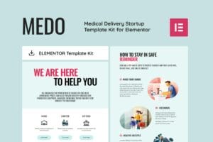 MEDO – Medical Delivery Startup Elementor Template Kit
