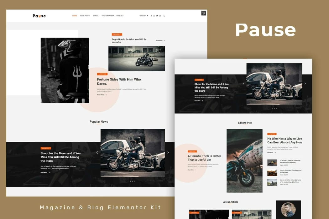 Pause – Blog & Magazine Elementor Template Kit Pause – Blog & Magazine Elementor Template Kit