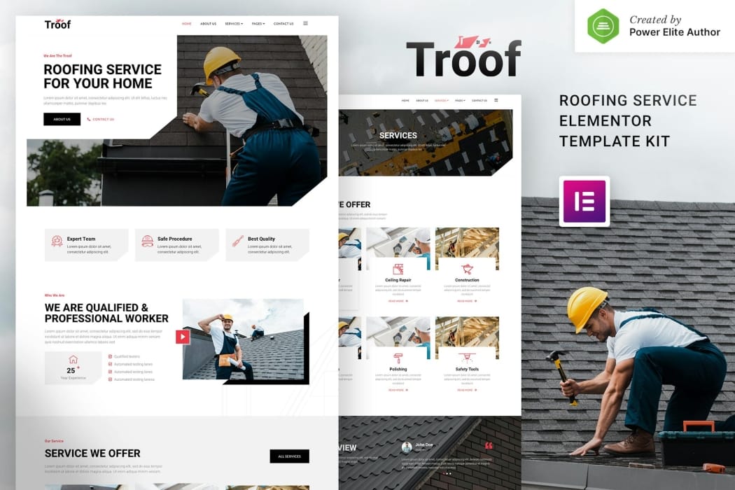 Troof – Roofing Service Elementor Template Kit Troof – Roofing Service Elementor Template Kit