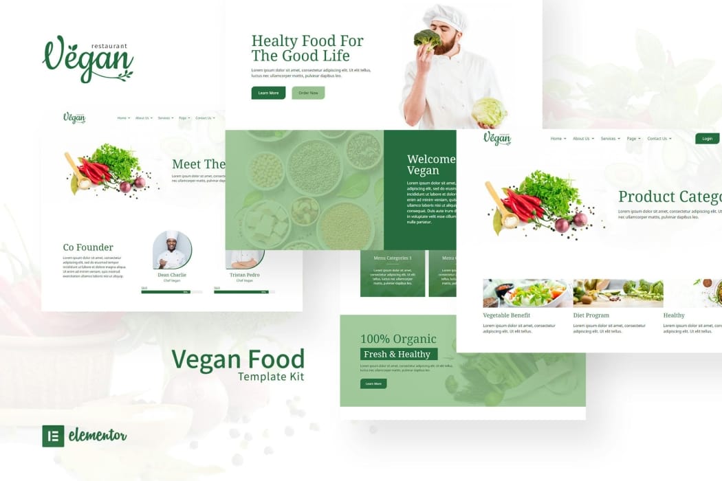Vegan Restaurant Elementor Template Kit Vegan Restaurant Elementor Template Kit