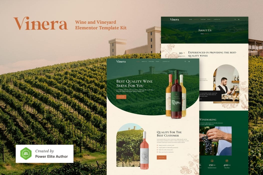 Vinera – Wine & Vineyard Elementor Template Kit Vinera – Wine & Vineyard Elementor Template Kit