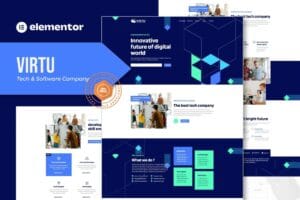 Virtu – Tech & Software Company Elementor Template kit