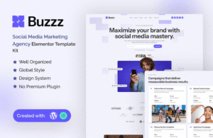 Buzzz – Social Media Marketing Agency Elementor Template Kit
