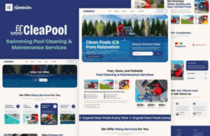 Cleapool – Swimming Pool Cleaning and Maintenance Service Elementor Template Kit