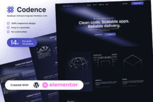 Codence – Developer Software Engineer Portfolio Elementor Template Kit
