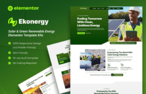 Ekonergy – Solar & Green Renewable Energy Elementor Template Kits