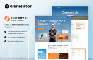 Enerbyte – Solar & Renewable Energy Elementor Template Kit