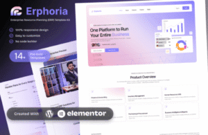 Erphoria – Enterprise Resource Planning ERP SaaS Platform Elementor Template Kit