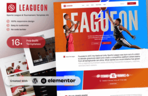 Leagueon – Sports League & Tournament Elementor Template Kit