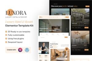 Luxora – Luxury Hotel & Resort Elementor Template Kit