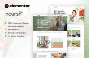 Noursh – Healthy Food & Nutrition Elementor Pro Template Kit
