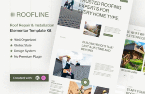 Roofline – Roof Repair & Installation Elementor Template Kit