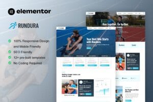 Rundura – Running Club & Sport Event Elementor Template Kit
