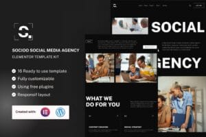 Socioo – Social Media Agency Elementor Template Kit