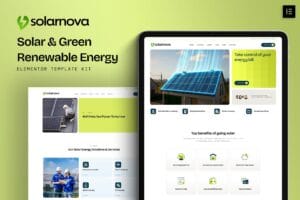 Solarnova – Solar & Green Renewable Energy Elementor Template Kit
