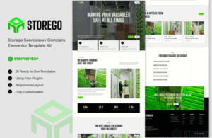 Storego – Storage Services Company Elementor Template Kit