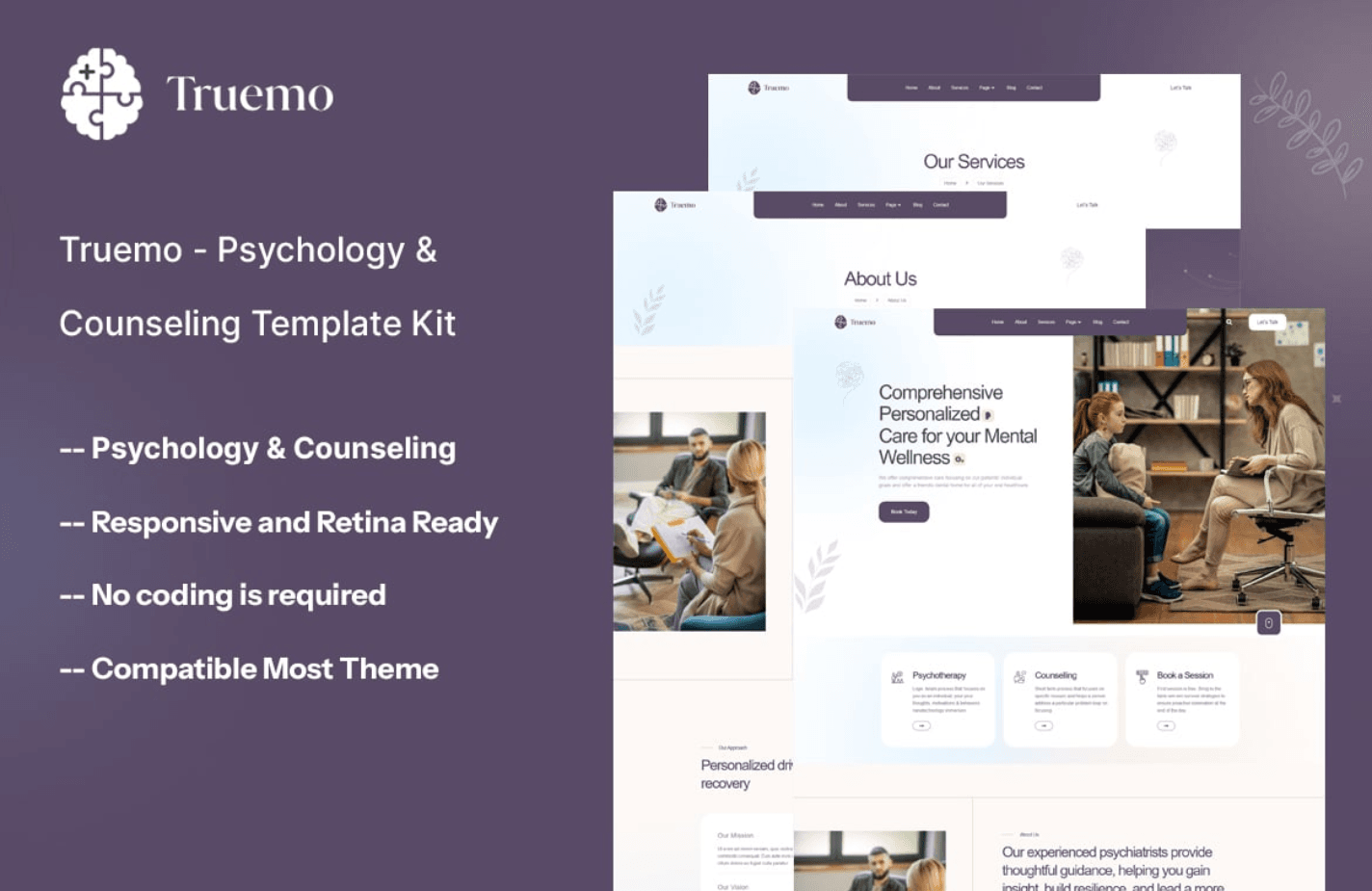 Truemo – Psychology & Counseling Template Kit Truemo – Psychology & Counseling Template Kit