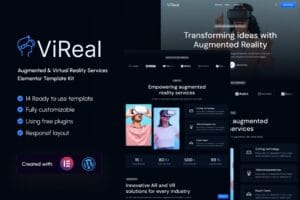 Vireal – Augmented & Virtual Reality Services Elementor Template Kit
