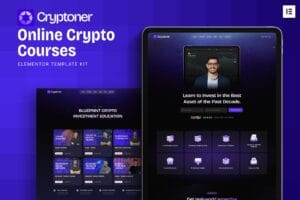 Cryptoner – Online Crypto Courses Elementor Template Kit