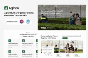 Aglora – Agriculture & Organic Farming Elementor Template Kit