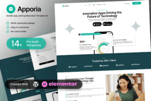 Apporia – Mobile App Landing Elementor Template Kit