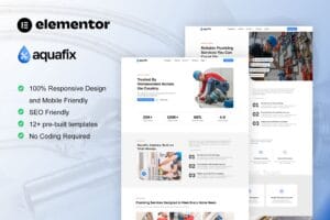 Aquafix – Plumber & Repair Service Elementor Template Kit