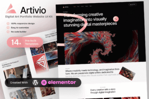 Artivio – Digital Art Portfolio Elementor Template Kit